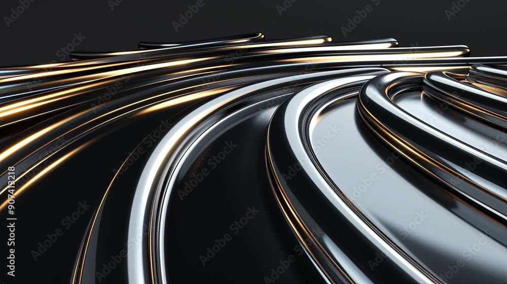 Black and White Photograph Showing Complexity of Curved Train Tracks Black and White Photograph Showing Complexity of Curved Train Tracks
