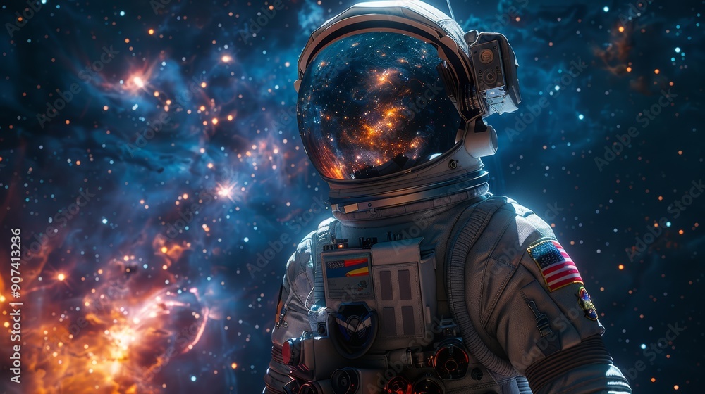 Astronaut Floating In Space Surrounded By Nebulae And Stars During A Cosmic Exploration Journey. Generative AI Astronaut Floating In Space Surrounded By Nebulae And Stars During A Cosmic Exploration Journey. Generative AI