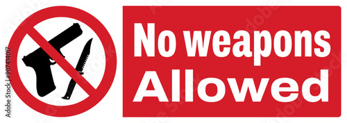 ISO prohibition safety signs_no weapons allowed landscape tex variation_no guns permitted size 1/2 a4/a3/a2/a1	
