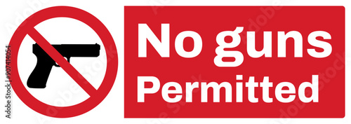 ISO prohibition safety signs_no gun permitted. landscape tex variation_no guns permitted size 1/2 a4/a3/a2/a1	

