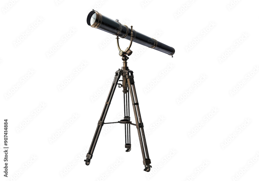 telescope on tripod isolated on transparent background. telescope on tripod isolated on transparent background.