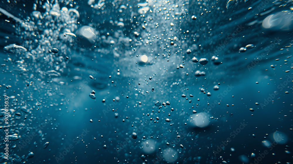 A large body of water with many bubbles floating on the surface