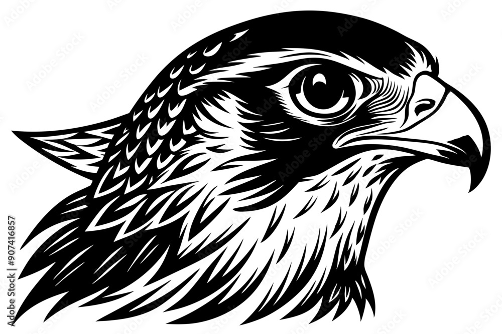Obraz premium falcon head vector silhouette, eagle head icon