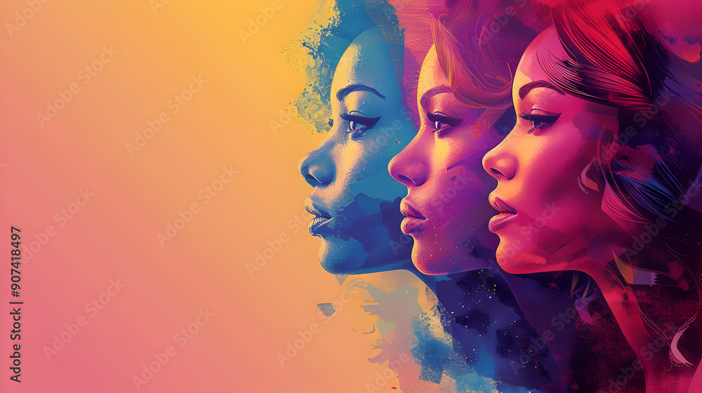 Women's Faces in Watercolor Art Women's Faces in Watercolor Art