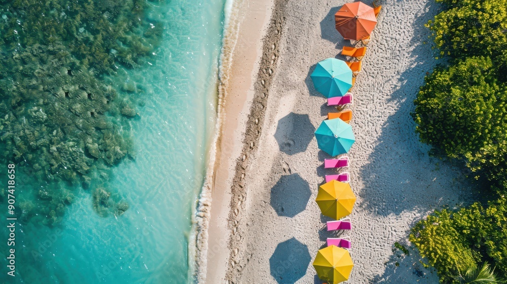 Fototapeta premium aerial view tropical resort beach