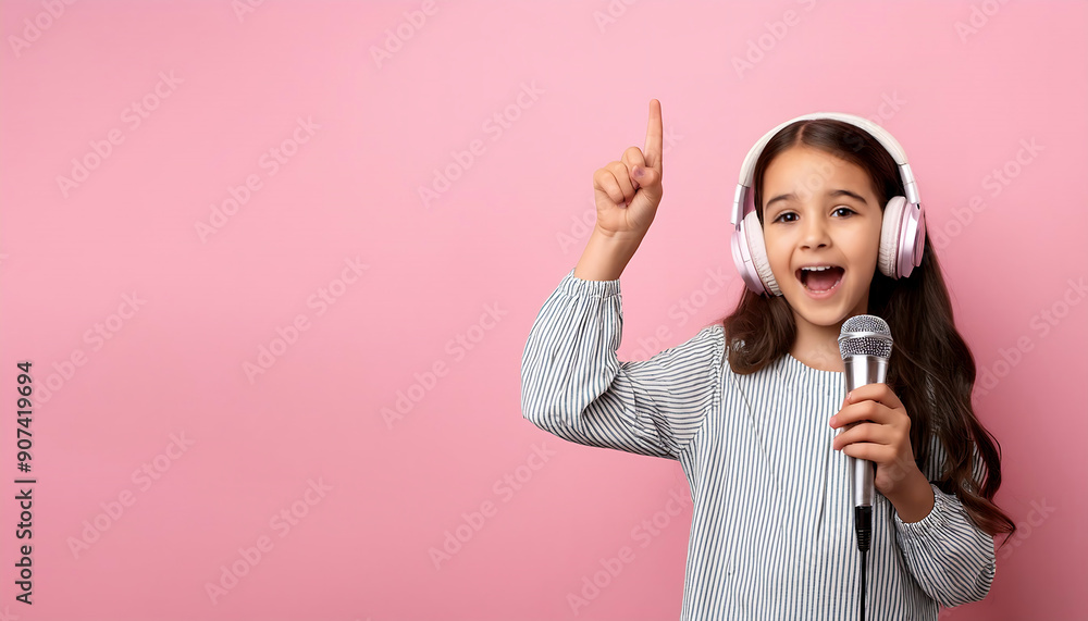 Cute Little Kid Girl Singing with Microphone- Description- A 12-13 year old girl isolated o_1(102) Cute Little Kid Girl Singing with Microphone- Description- A 12-13 year old girl isolated o_1(102)