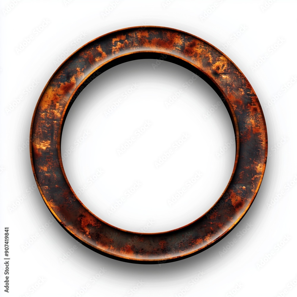 Obraz premium Rustic Round Metal Frame with Vintage Texture