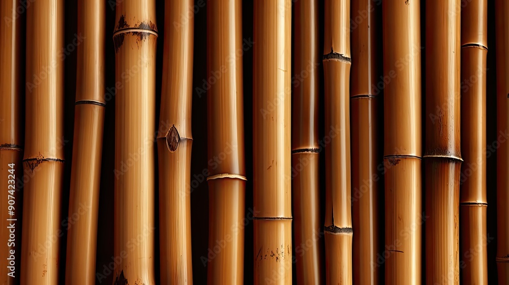 Fototapeta premium Bamboo wood texture with its distinctive, straight grain and nodes, wood texture, background