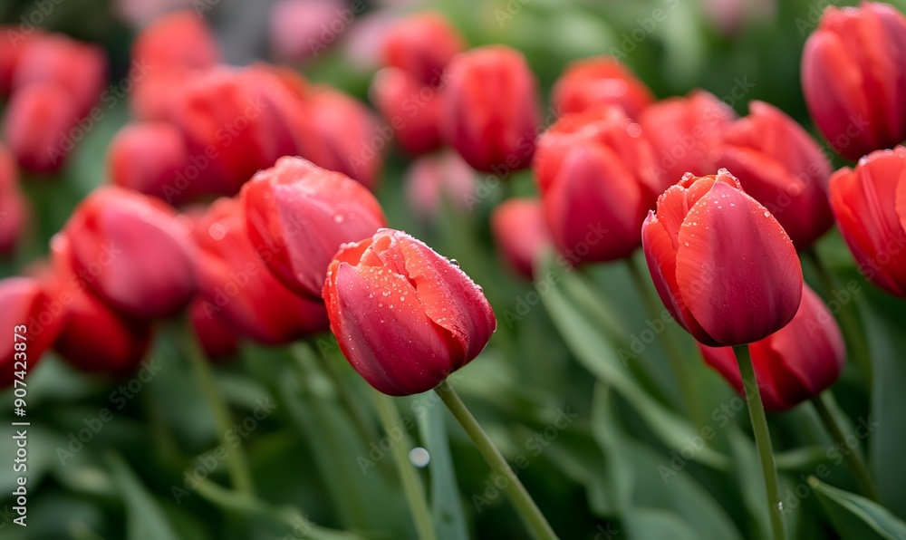 Many red tulips, Generative AI