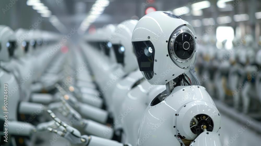 Robots working alongside humans in various industries, from manufacturing to healthcare. Robots working alongside humans in various industries, from manufacturing to healthcare.