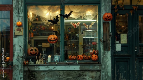 Gourd Glow: Halloween Pumpkin in the Window