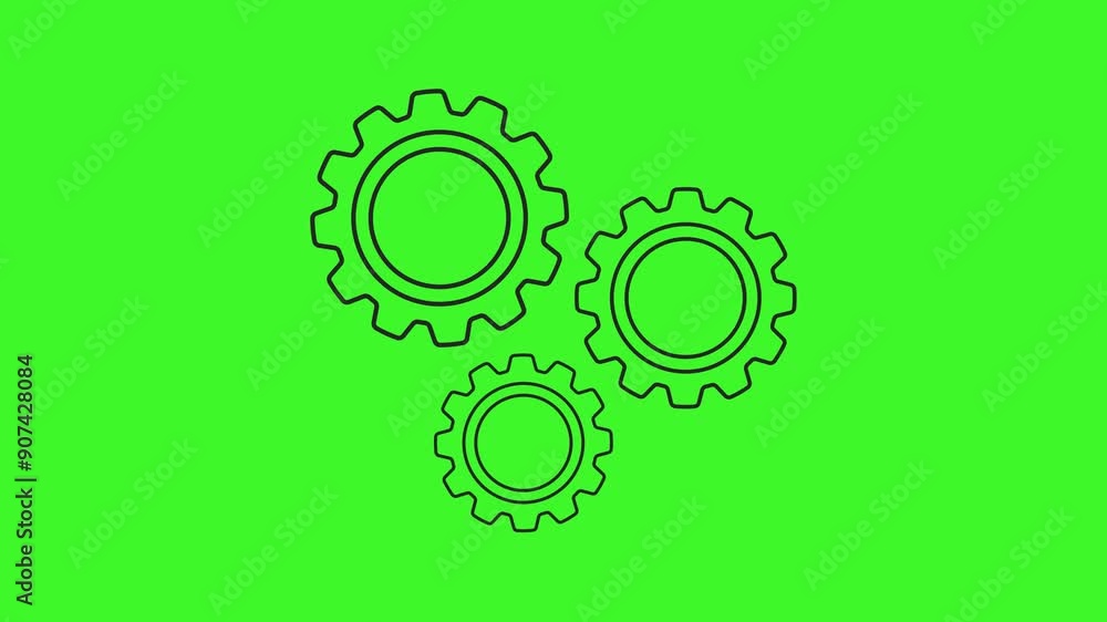 Machinery settings gear animated video