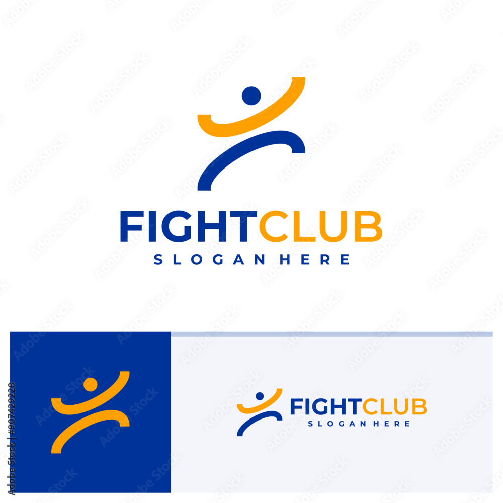 Fototapeta premium Taekwondo Karate logo design vector illustration, Creative fight club logo concepts