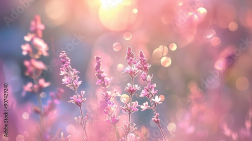 Light pastel tones with a bokeh effect, adding a magical and whimsical feel to the background.