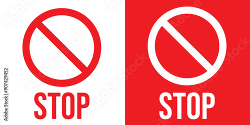 Free Download Set of prohibition sign. Stop symbol. Circle sign stop entry and slash line.eps 10 - GFXLoad