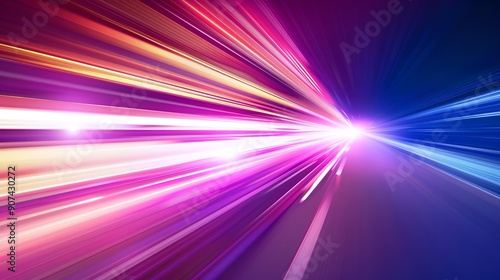 Background wallpaper with the notion of light speed technology. Generative Ai