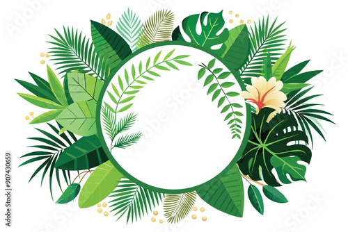 Tropical Leaf Wreath with a Circular Center