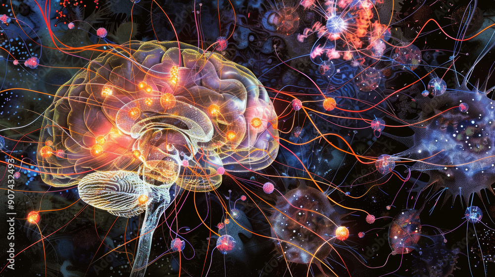 Behavioral neuroscience: Illustration of brain regions associated with
