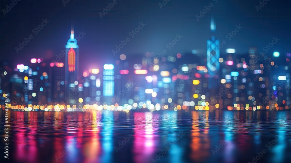 nighttime cityscape with a bokeh background effect emphasizing a vibrant and illuminated skyline, photo-realistic, high definition, space for text. nighttime cityscape with a bokeh background effect emphasizing a vibrant and illuminated skyline, photo-realistic, high definition, space for text.