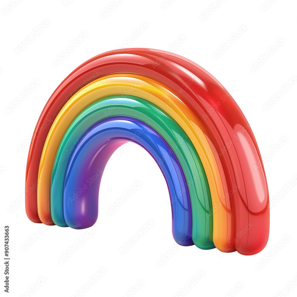 3D icon - rainbow, on isolated transparent background 3D icon - rainbow, on isolated transparent background