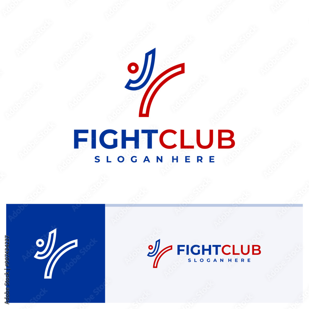 Taekwondo Karate logo design vector illustration, Creative fight club logo concepts Taekwondo Karate logo design vector illustration, Creative fight club logo concepts