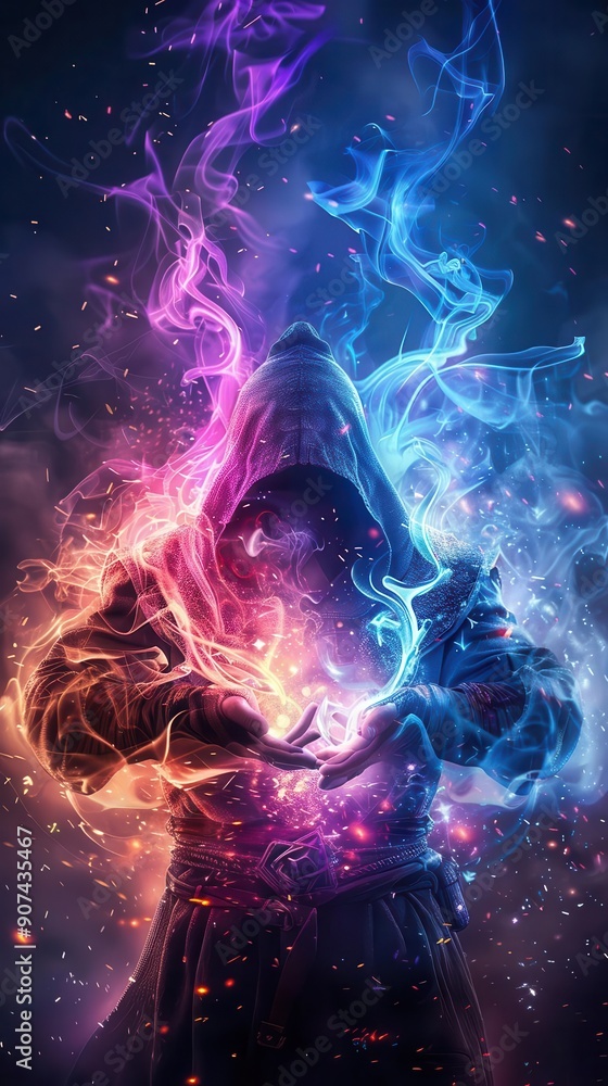 Spellcasting scene with a wizard summoning magical forces, creating an enchanting atmosphere, Fantasy, Bright colors, Digital painting Spellcasting scene with a wizard summoning magical forces, creating an enchanting atmosphere, Fantasy, Bright colors, Digital painting