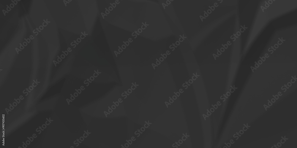 Fototapeta premium Dark black crumpled paper texture background. black crumpled and top view textures can be used for background of text or any contents. 