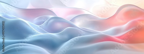 Wallpaper Mural Abstract Pastel Waves - Gentle, Dreamy Gradient in Soft Pink, Blue, and Peach Tones Torontodigital.ca