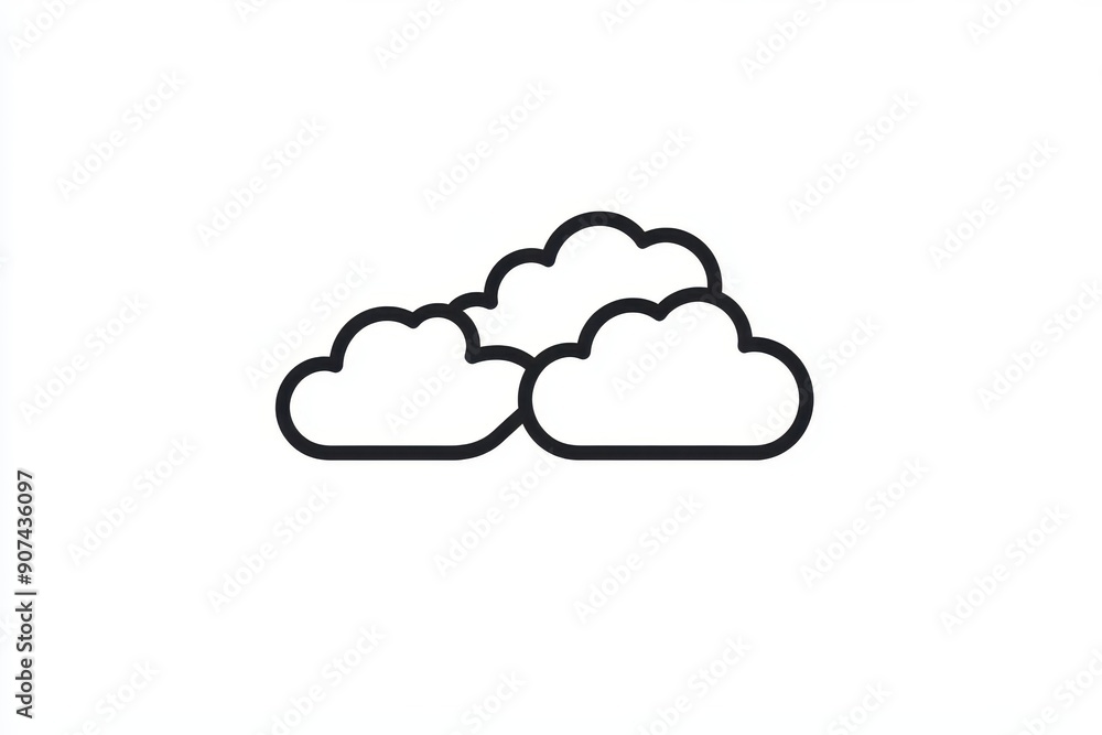 Minimalist cloud icon with simple black line design Minimalist cloud icon with simple black line design