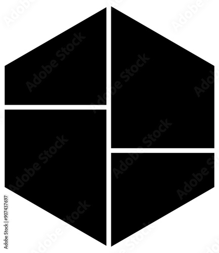 Polygonal collage empty  photo frame template. black and grid wall photo moodboard part of picture vector design.