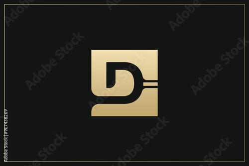 D Letter Trademark Brand Logo	
