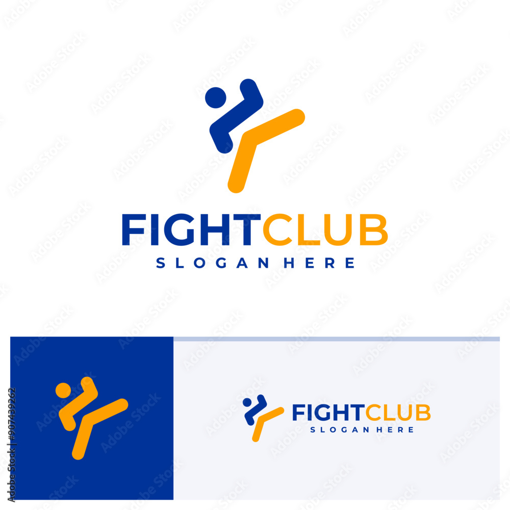 Taekwondo Karate logo design vector illustration, Creative fight club logo concepts Taekwondo Karate logo design vector illustration, Creative fight club logo concepts