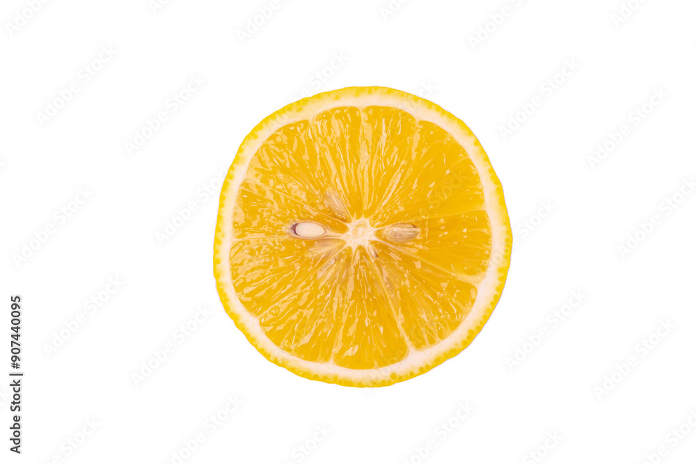 Sliced Natural lemon fruit isolated on white Sliced Natural lemon fruit isolated on white