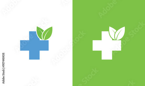 Medical Logo health care medical leaf organic green nutrition leaves. Healthcare and Pharmacy Logo Design and Icon Vector Template