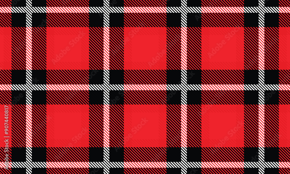 Vector Red Plaid Checkered Fabric Pattern Vector Red Plaid Checkered Fabric Pattern