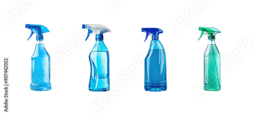 Disinfectant, Cleaning Supply front view full length isolate on transparency background photo