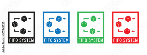 Vector Fifo System Icon Symbol In Multiple Color photo