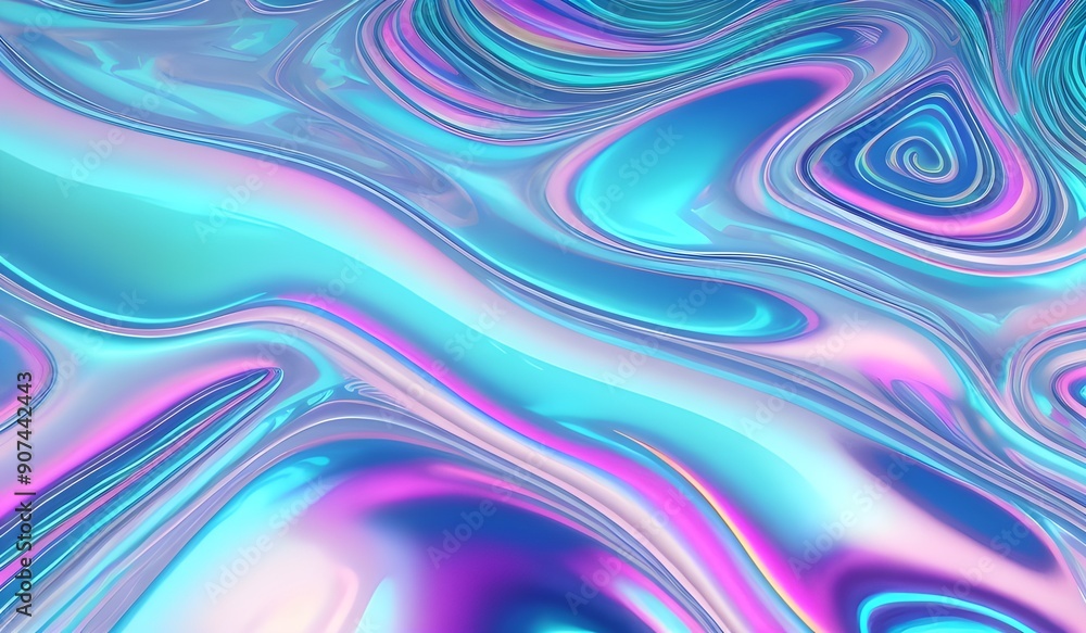 Holographic iridescent surface with a wrinkled vaporwave texture. Trendy design featuring multiple colors in an 80's webpunk neon style. This eye-catching aesthetic is perfect for modern digital art. Holographic iridescent surface with a wrinkled vaporwave texture. Trendy design featuring multiple colors in an 80's webpunk neon style. This eye-catching aesthetic is perfect for modern digital art.