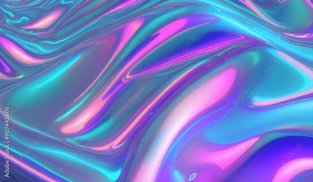 Holographic iridescent surface with a wrinkled vaporwave texture. Trendy design featuring multiple colors in an 80's webpunk neon style. This eye-catching aesthetic is perfect for modern digital art. Holographic iridescent surface with a wrinkled vaporwave texture. Trendy design featuring multiple colors in an 80's webpunk neon style. This eye-catching aesthetic is perfect for modern digital art.