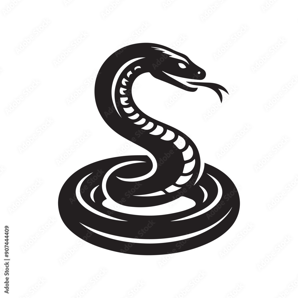 Fototapeta premium Snake Logo Icon Silhouette Vector illustration design