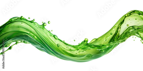 Green Liquid Wave Effect on Transparent Background for Dynamic Designs. Perfect for: Eco-friendly designs, nature themes, dynamic illustrations