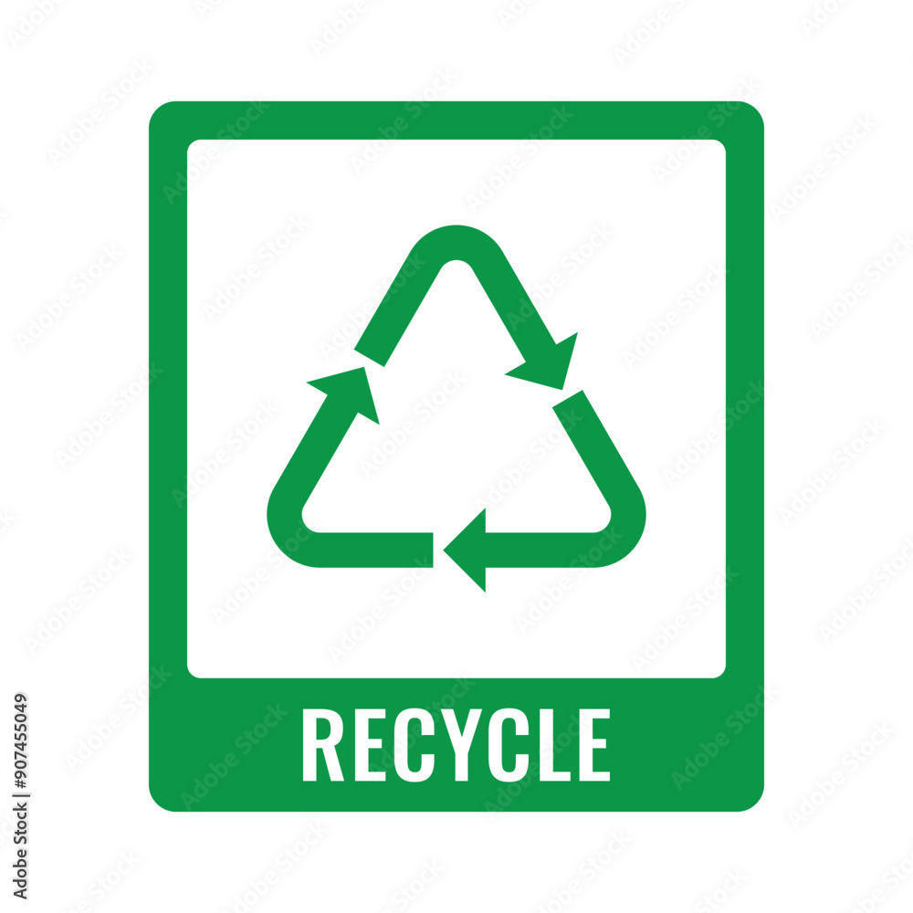 Vector Green Recycle Icon Sign Vector Green Recycle Icon Sign