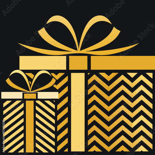 High-end, elegantly designed gift boxes with luxurious finishes, ideal for premium holiday gifts vector graphics