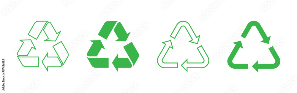 Vector Recycle Icon Symbols Outline And Flat Vector Recycle Icon Symbols Outline And Flat
