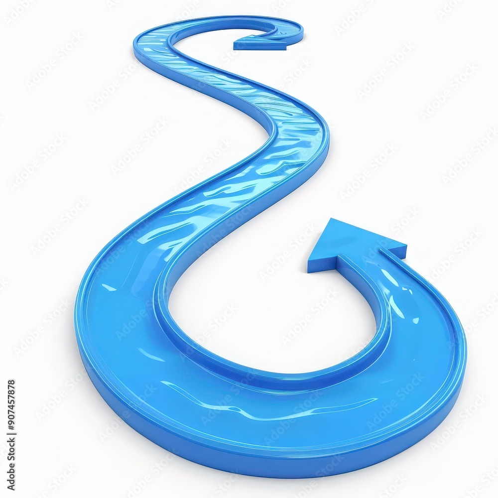 A winding blue path with arrows, symbolizing direction and journey. Perfect for representing exploration and guidance. A winding blue path with arrows, symbolizing direction and journey. Perfect for representing exploration and guidance.