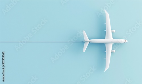 Wallpaper Mural White Airplane on a Blue Background Torontodigital.ca