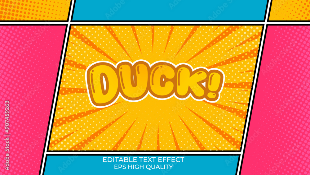 Naklejka premium premium vector duck text effect
