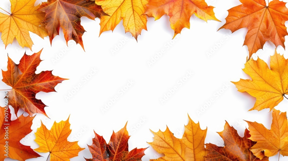 frame from colored autumn leaves isolated on white background. frame from colored autumn leaves isolated on white background.