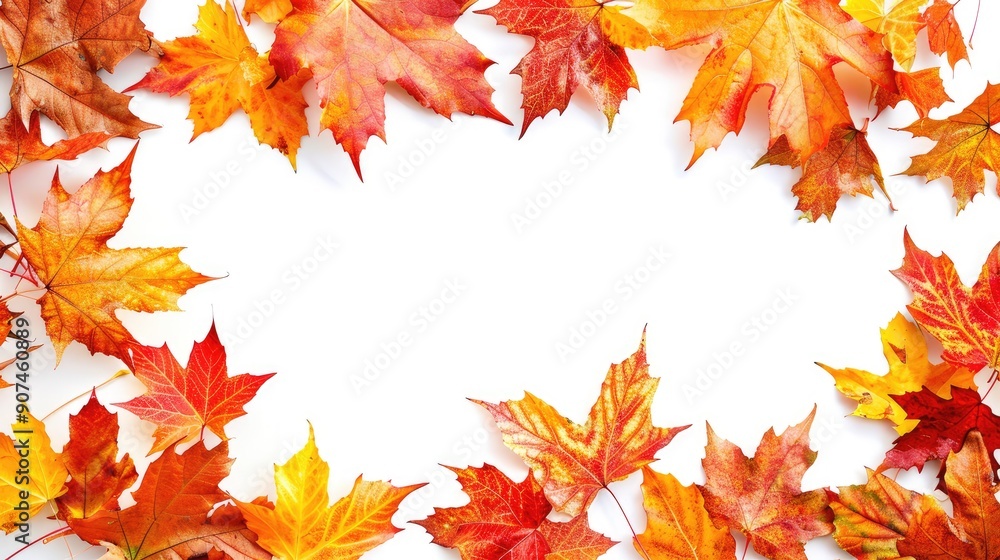frame from colored autumn leaves isolated on white background. frame from colored autumn leaves isolated on white background.