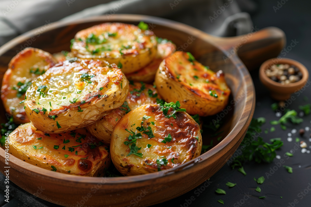 Roasted potato slices with herbs Roasted potato slices with herbs